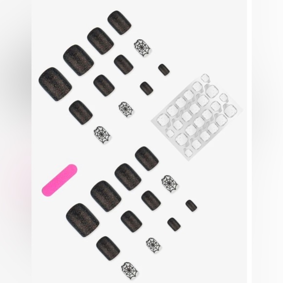 2/16 Spiderwebs Black Glitter - Picture 2 of 2